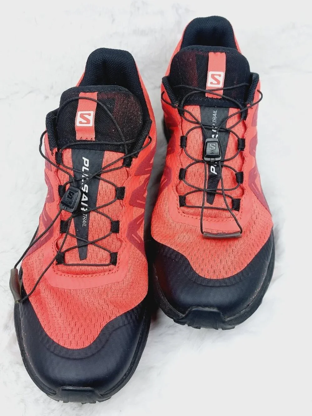 Salomon Men's Vibrant Red Black Pulsar Trail Quick Lace Hiking Shoes Size 12